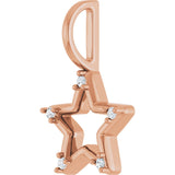 14K Gold Round Natural Diamond Accented Star Pendant – 0.03 CTW - Rose Gold - view 6