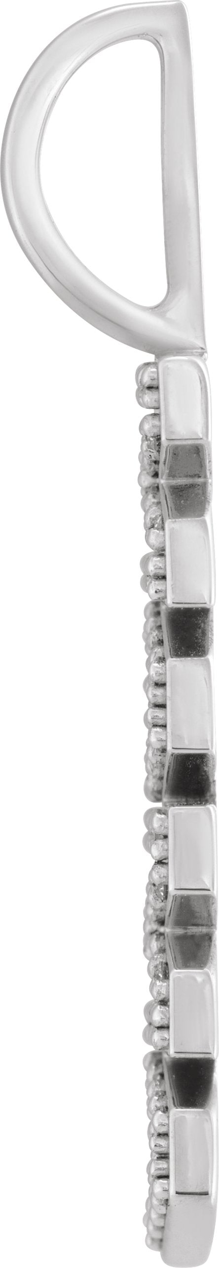 Platinum Round Natural Diamond Accented Mama Pendant - view 8