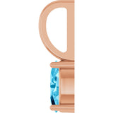14K Gold Oval Natural Aquamarine Solitaire Pendant – 6x4mm - Rose Gold - view 6