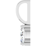 14K Gold Oval Natural White Sapphire Solitaire Pendant – 6x4mm - White Gold - view 6