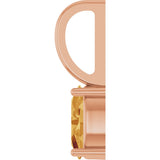 14K Gold Oval Natural Citrine Solitaire Pendant – 6x4mm - Rose Gold - view 6