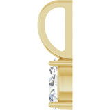 14K Gold Oval Natural White Sapphire Solitaire Pendant – 6x4mm - Yellow Gold - view 6