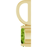14K Gold Oval Natural Peridot Solitaire Pendant – 6x4mm - Yellow Gold - view 6