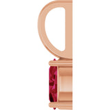 14K Gold Oval Lab-Grown Ruby Solitaire Pendant – 6x4mm - Rose Gold - view 6