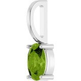 14K Gold Oval Natural Peridot Solitaire Pendant – 6x4mm - White Gold - view 5