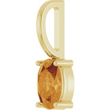 14K Gold Oval Natural Citrine Solitaire Pendant – 6x4mm - Yellow Gold - view 5