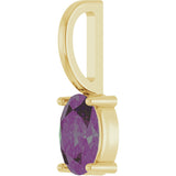14K Gold Oval Lab-Grown Alexandrite Solitaire Pendant – 6x4mm - Yellow Gold - view 5