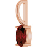 14K Gold Oval Natural Mozambique Garnet Solitaire Pendant – 6x4mm - Rose Gold - view 5