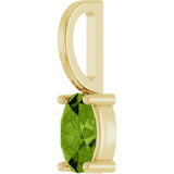 14K Gold Oval Natural Peridot Solitaire Pendant – 5x3mm - Yellow Gold - view 5