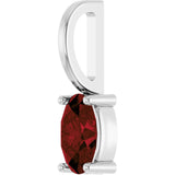 Platinum Oval Natural Mozambique Garnet Solitaire Pendant – 5x3mm - view 6