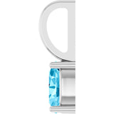 Platinum Oval Natural Aquamarine Solitaire Pendant - view 7