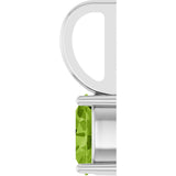 14K Gold Oval Natural Peridot Solitaire Pendant – 5x3mm - White Gold - view 6