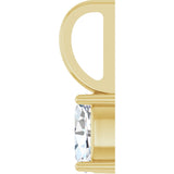 14K Gold Oval Natural White Sapphire Solitaire Pendant - Yellow Gold - view 6