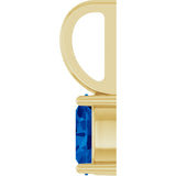 14K Gold Oval Lab-Grown Blue Sapphire Solitaire Pendant - Yellow Gold - view 6