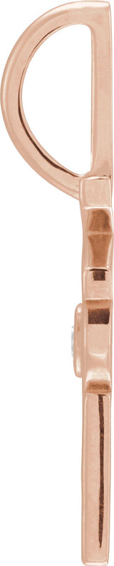 14K Gold Round Natural Diamond Accented Vote Pendant - Rose Gold - view 4