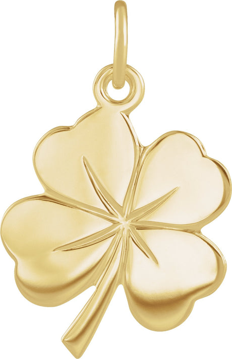 14K Gold Four-Leaf Clover Pendant