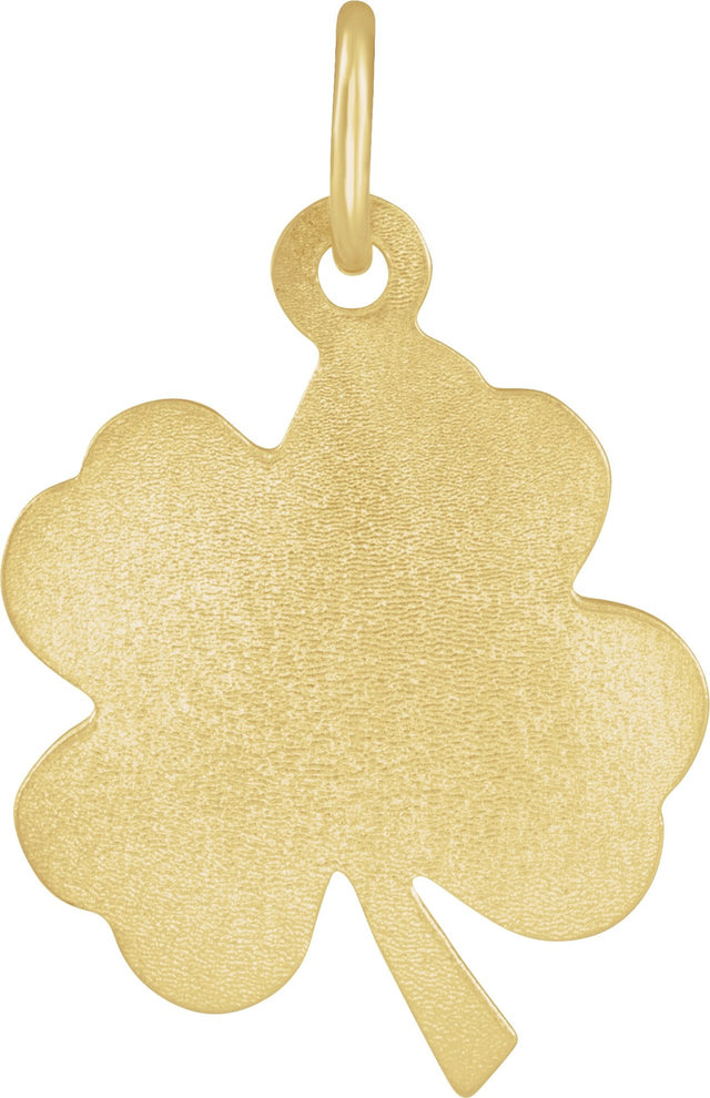 14K Gold Four-Leaf Clover Pendant - view 3