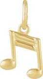 14K Gold Musical Note Pendant