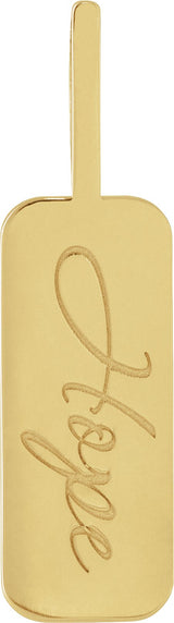 14K Gold Hope or Love Braille Pendant - Yellow Gold - view 2