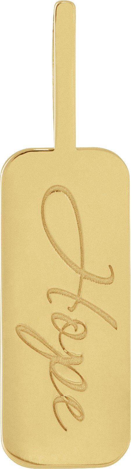 14K Gold Hope or Love Braille Pendant - Yellow Gold - view 2