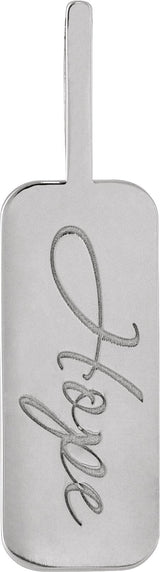 14K Gold Hope or Love Braille Pendant - White Gold - view 2