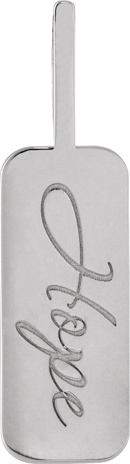 14K Gold Hope or Love Braille Pendant - White Gold - view 2