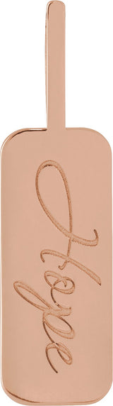 14K Gold Hope or Love Braille Pendant - Rose Gold - view 3
