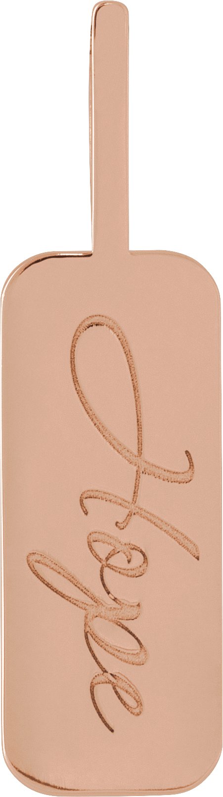 14K Gold Hope or Love Braille Pendant - Rose Gold - view 3