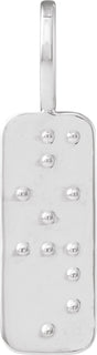 Platinum Hope or Love Braille Pendant