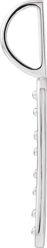 14K Gold Hope or Love Braille Pendant - White Gold - view 3