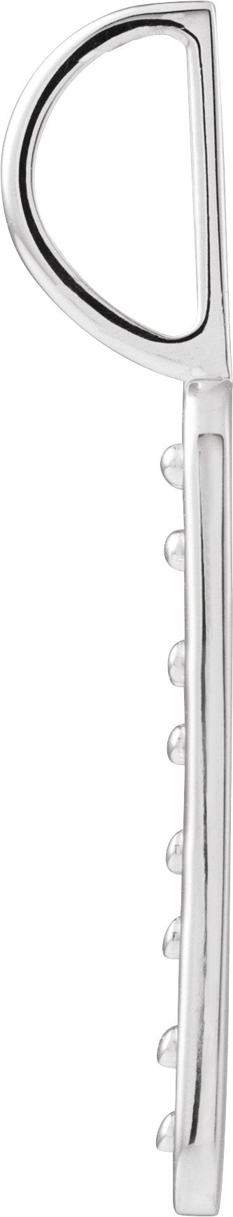 14K Gold Hope or Love Braille Pendant - White Gold - view 3