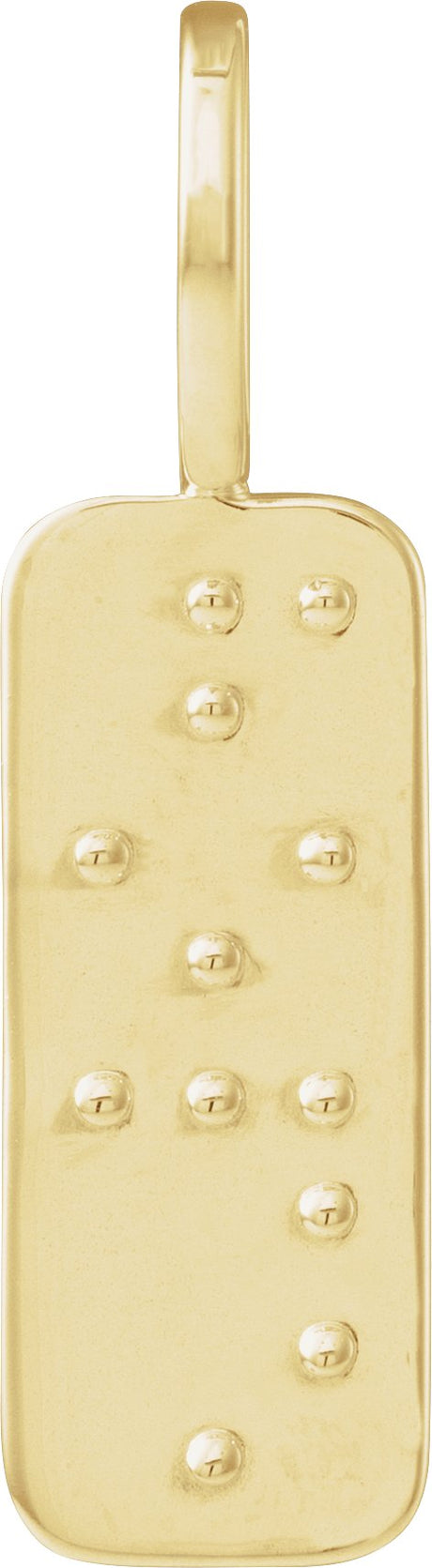 14K Gold Hope or Love Braille Pendant - Yellow Gold
