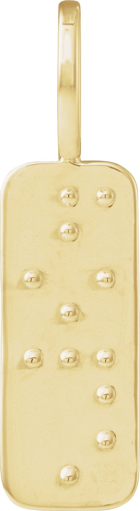 14K Gold Hope or Love Braille Pendant - Yellow Gold