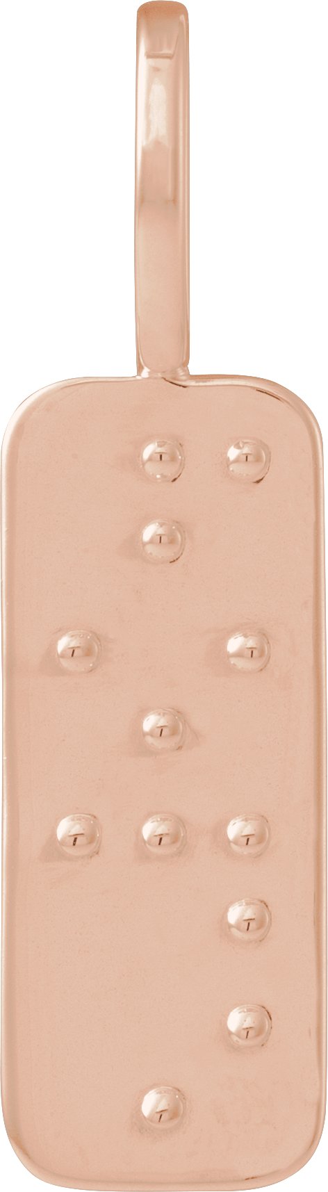 14K Gold Hope or Love Braille Pendant - Rose Gold