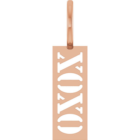 14K Gold XOXO Pendant - Rose Gold