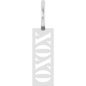 14K Gold XOXO Pendant - White Gold