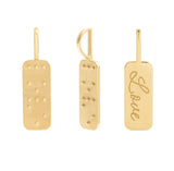14K Gold Hope or Love Braille Pendant - Rose Gold - view 2