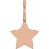 14K Gold Engravable Star Pendant - Rose Gold