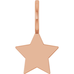 14K Gold Engravable Star Pendant - Rose Gold