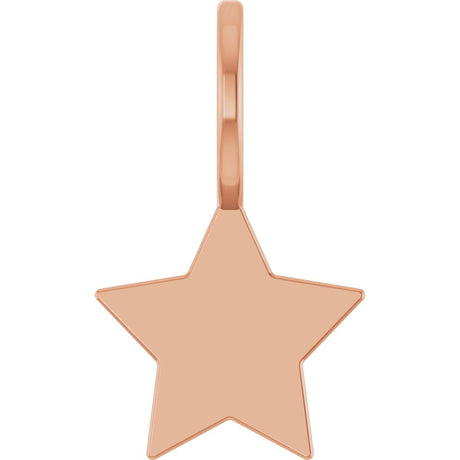 14K Gold Engravable Star Pendant - Rose Gold