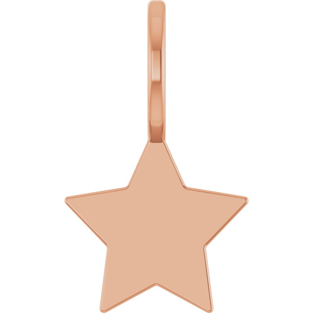 14K Gold Engravable Star Pendant - Rose Gold
