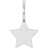 14K Gold Engravable Star Pendant - White Gold
