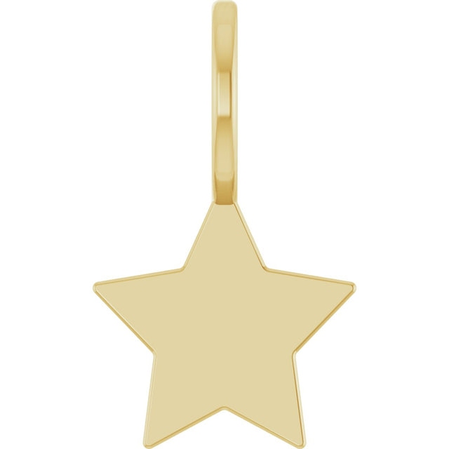 14K Gold Engravable Star Pendant - Yellow Gold