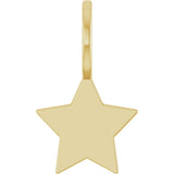 10K Gold Engravable Star Pendant