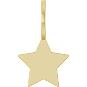 10K Gold Engravable Star Pendant
