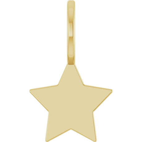 10K Gold Engravable Star Pendant