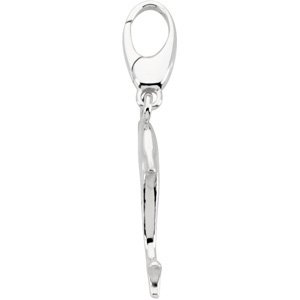 14K Gold Dolphin Pendant - White Gold - view 2