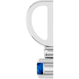 Platinum Round Natural Blue Sapphire Accented Pendant - view 9