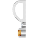 Platinum Round Natural Citrine Accented Pendant - view 9