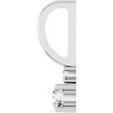 14K Gold Round Natural White Sapphire Accented Pendant - White Gold - view 9